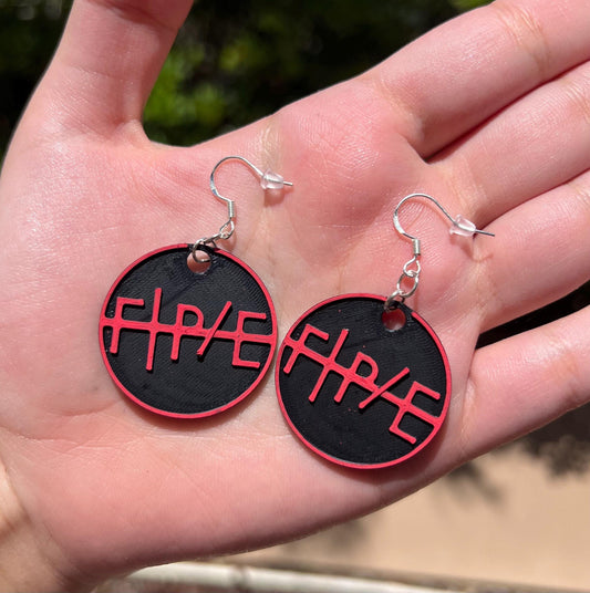 FPE Earrings in Black and Red - Twenty One Pilots Gift - Clancy Tour