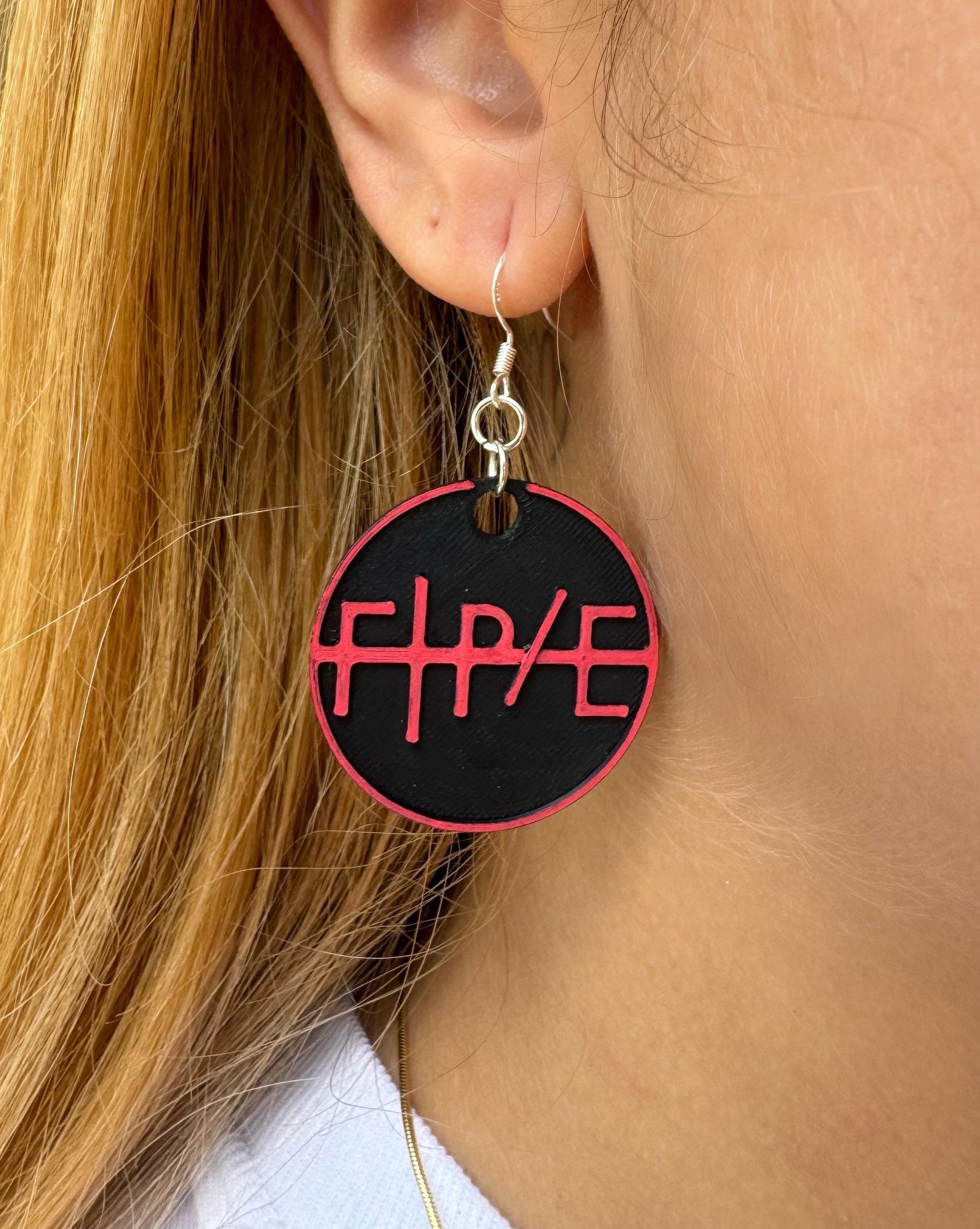 FPE Earrings in Black and Red - Twenty One Pilots Gift - Clancy Tour