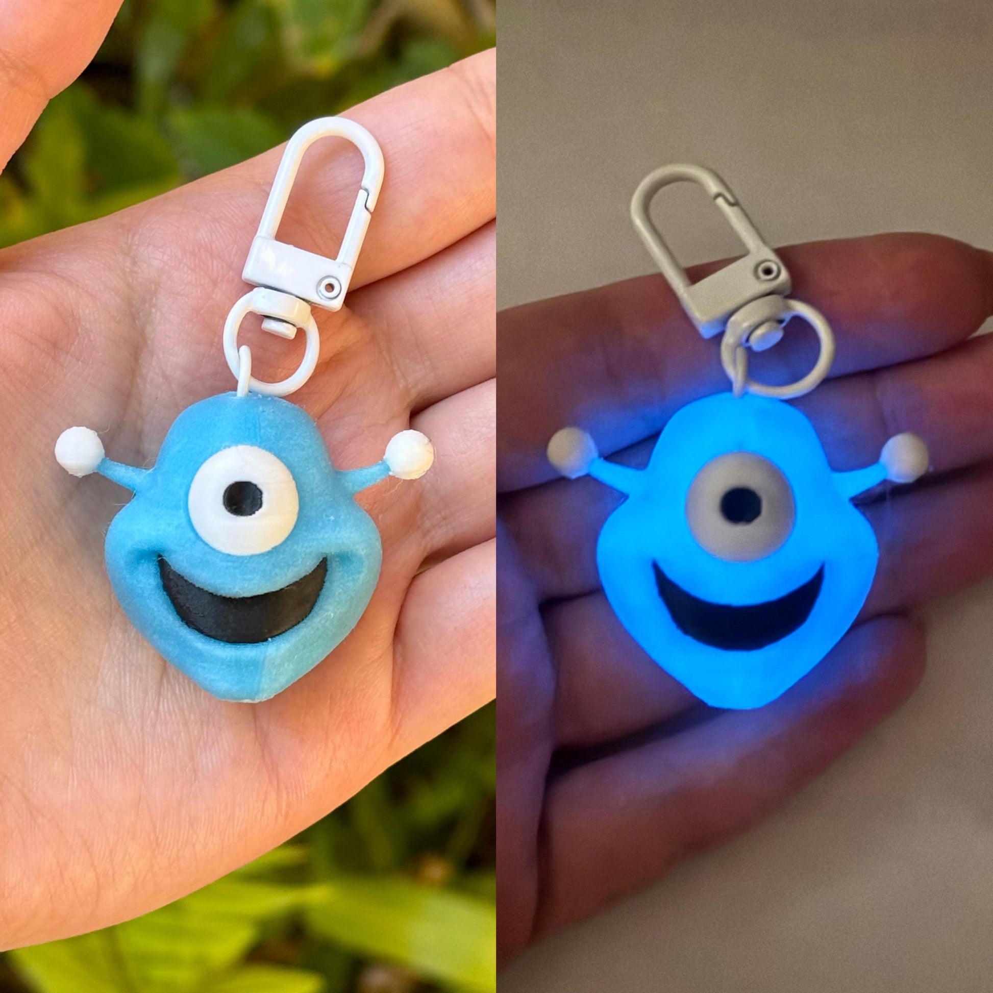 Coldplay Blue Alien Glow in the Dark Keychain - Coldplay gift - Music of the Spheres Tour