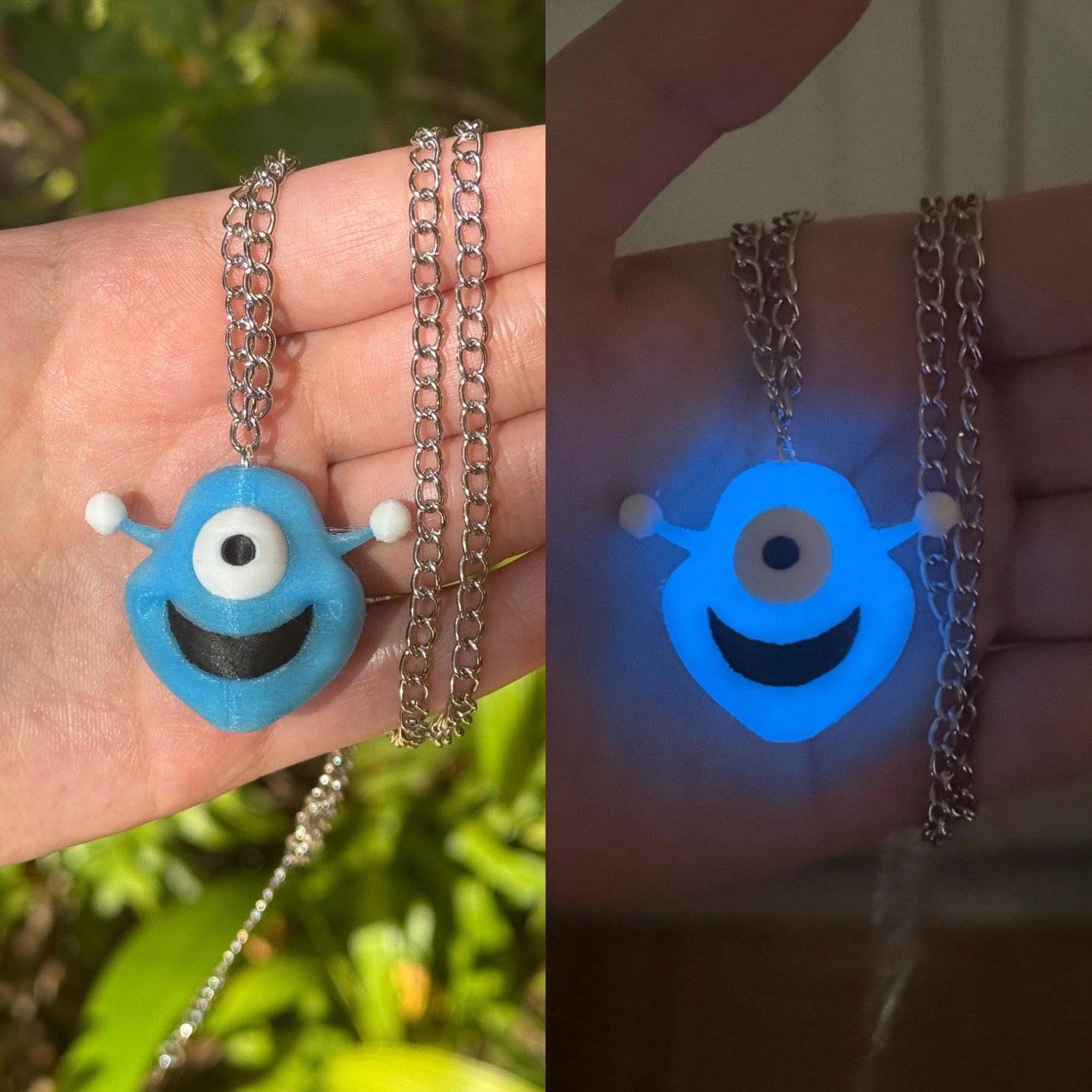 Coldplay Blue Alien Glow in the Dark Necklace - Coldplay gift - Music of the Spheres Tour