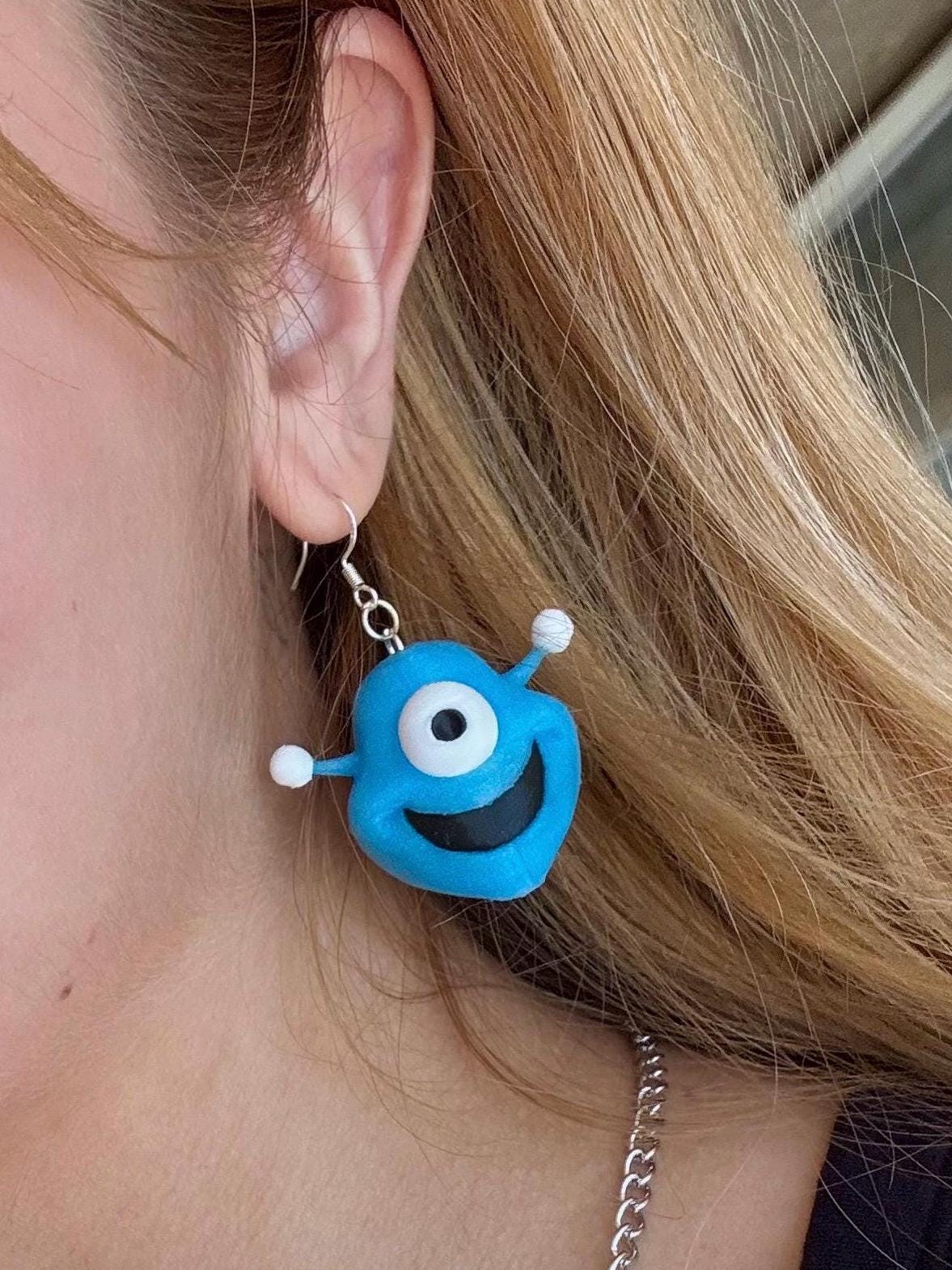Coldplay Blue Alien Glow in the Dark earrings - Coldplay Gift - Music of the Spheres Tour