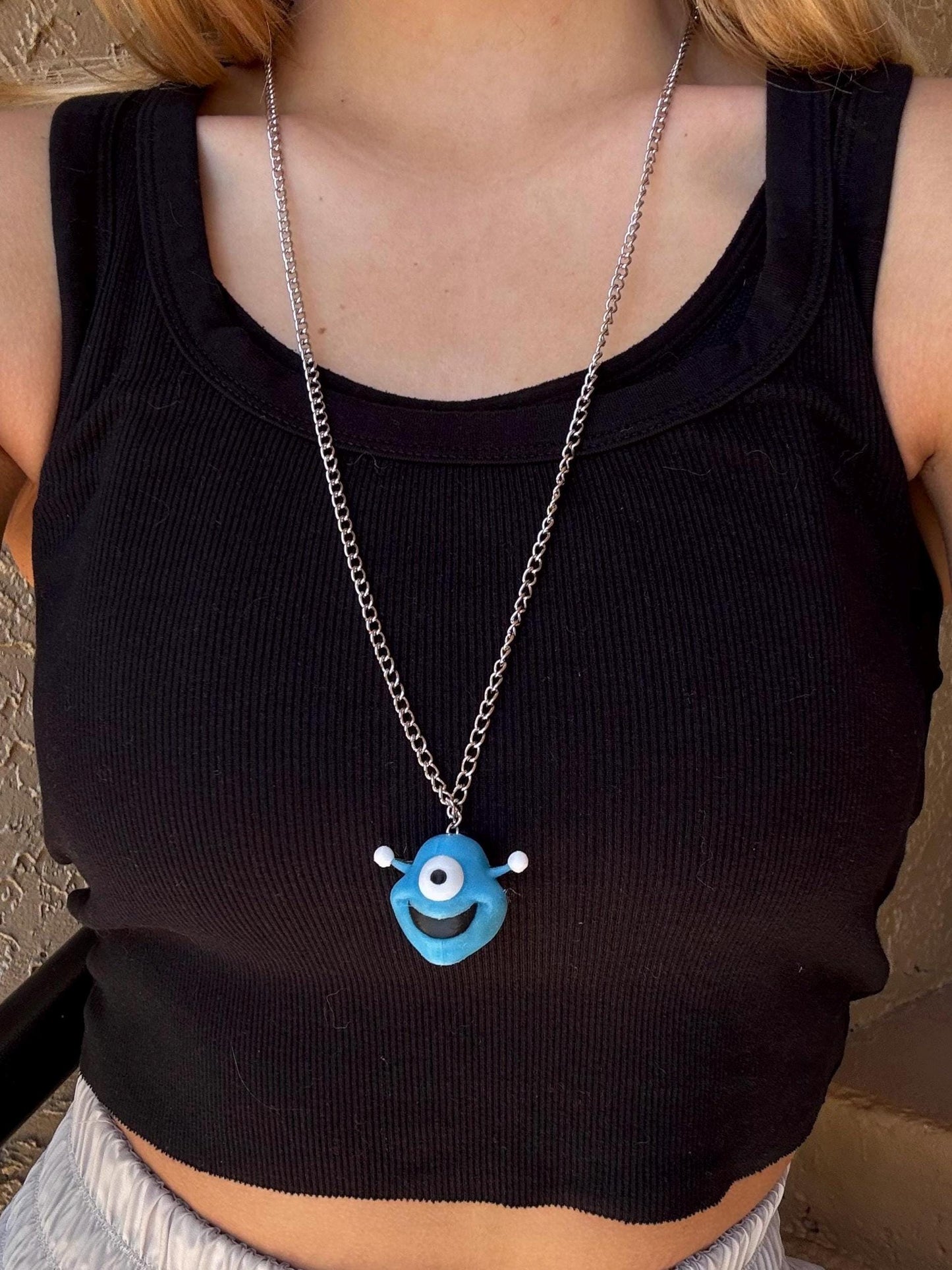Coldplay Blue Alien Glow in the Dark Necklace - Coldplay gift - Music of the Spheres Tour
